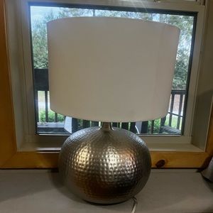Silver lamp, large round base